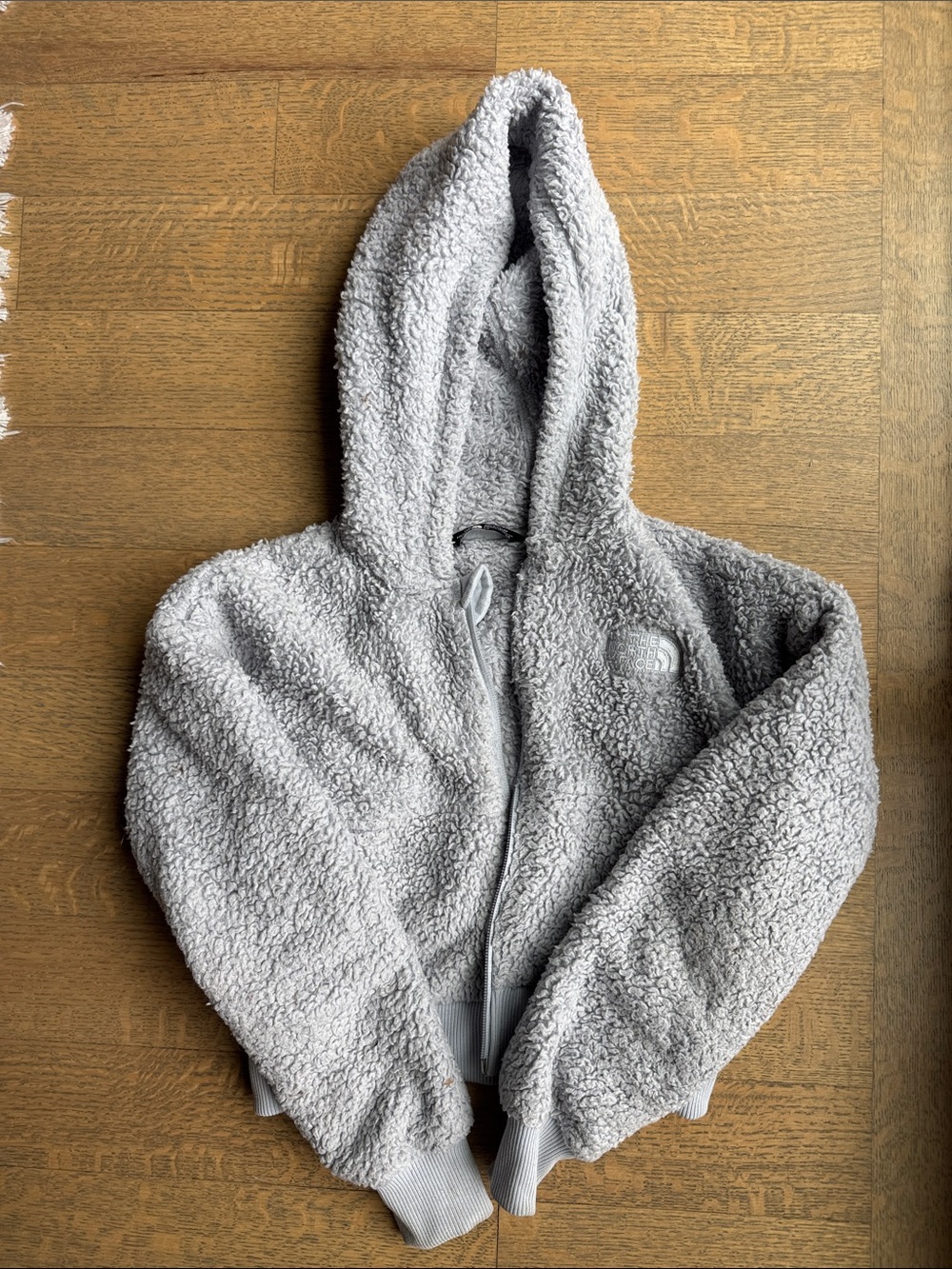The North Face Kids Gray Sherpa Zip-Up Hoodie